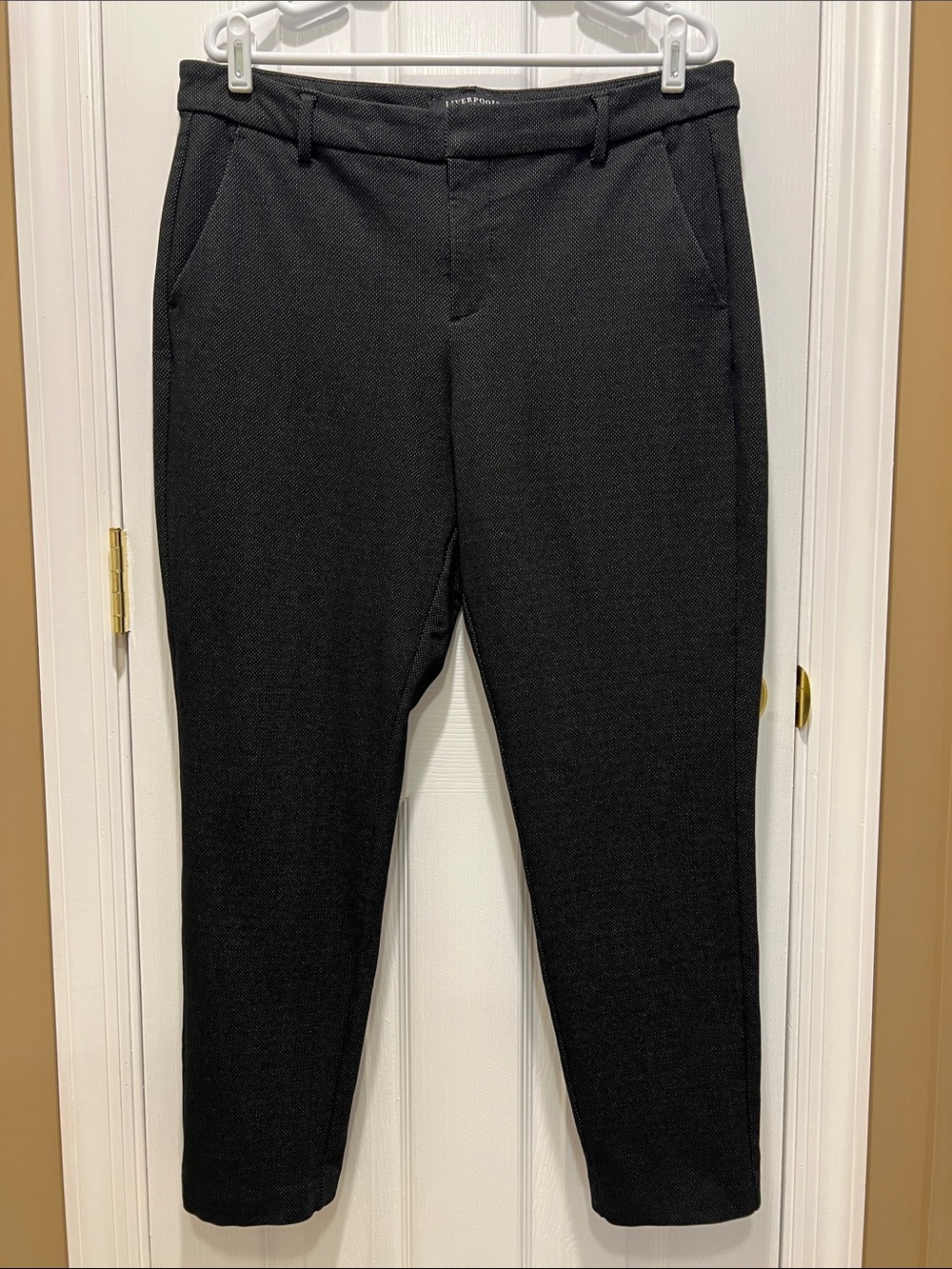 Liverpool Los Angeles Kelsey Ponte Knit Trouser Pants - Black & Gray Size 14/32